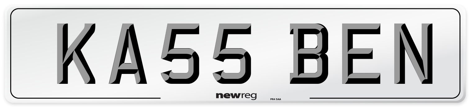 KA55 BEN Number Plate from New Reg